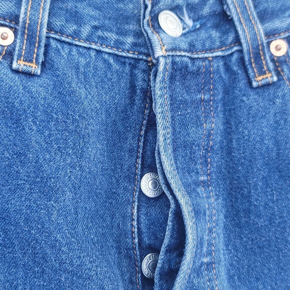 Levi's 501 Upcycled Repurposed Button-fly Denim Skirt - Picture 5 of 6